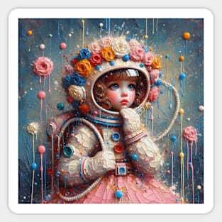 Stellar Dreams: The Cosmic Voyage of Astronaut Lila Sticker